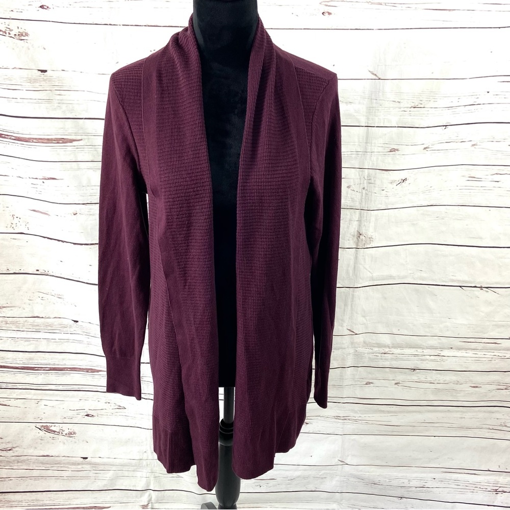 Gap Sweater‎ Women’s Medium Burgundy Open Cardigan Long Sleeves 100% Cotton